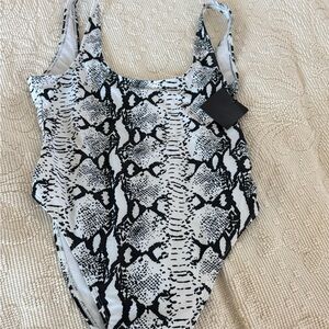 NWT Stylish snake skin Black and White Bodysuit/swimsuit